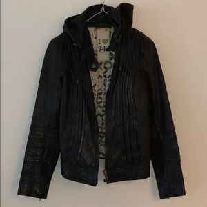 Soïa & Kyo - Genuine leather jacket with hood